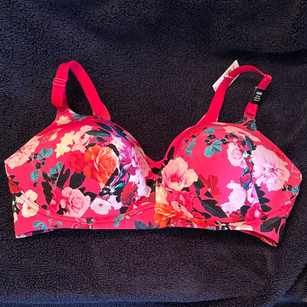 Torrid Pink Floral Bra 42DD